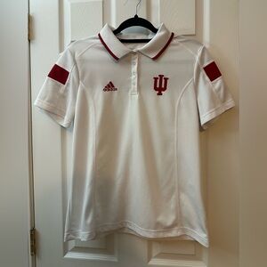 Indiana University IU Adidas White Climalite Polo Shirt Size Large